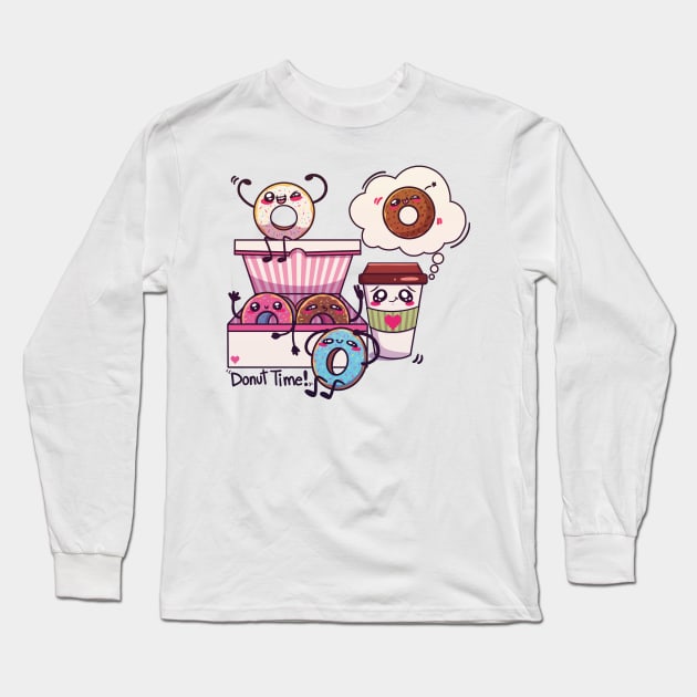 Donut Time! Long Sleeve T-Shirt by PeppermintKamz